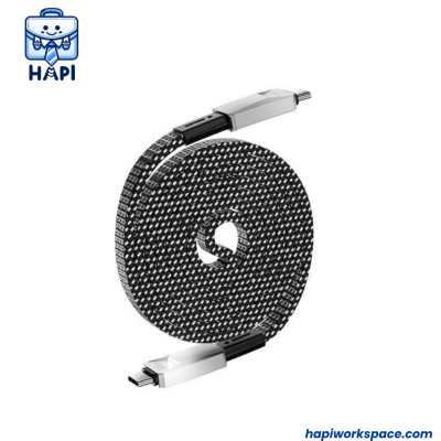 Cáp sạc hàng chính hãng WiWU Cyperlink Type-C to Type-C Wi-C078 dây dù nylon siêu bền, truyền đẫn ổn định