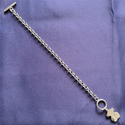 Vòng tay titan hợp kim thép khoá OT basic hình gấu độc đáo quà tặng ý nghĩa