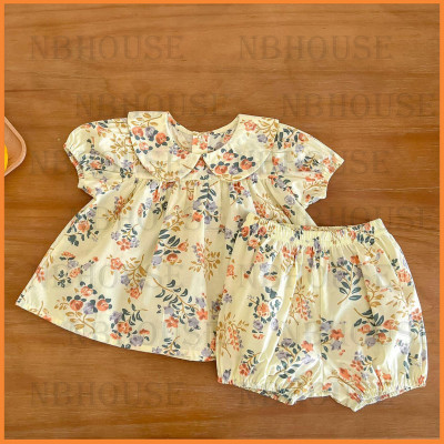 Bộ Đồ Bodysuit rời quần họa tiết hoa cho bé gái sơ sinh đến 6 tháng tuổi