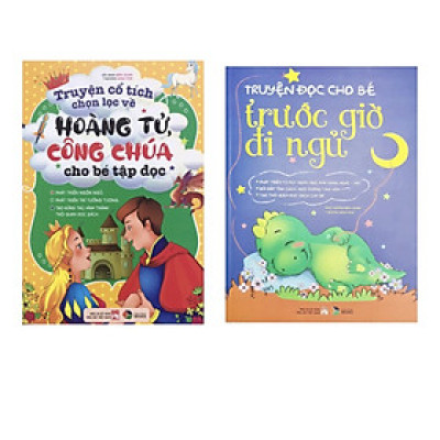Combo Truyện cổ tích chọn lọc về hoàng tử công chúa cho bé tập đọc + Truyện đọc cho bé trước giờ đi ngủ