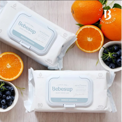 Combo 12 Gói Khăn Ướt Hàn Quốc Sensitive 20 Tờ/Gói Thương Hiệu Bebesup