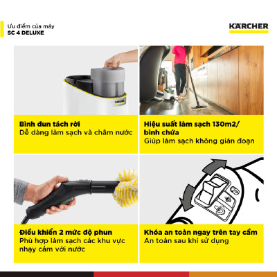 [Mới 2025] Máy làm sạch bằng hơi nước SC 4 Deluxe Easyfix - Bảo hành chính hãng đến 15 tháng - Hàng Chính Hãng