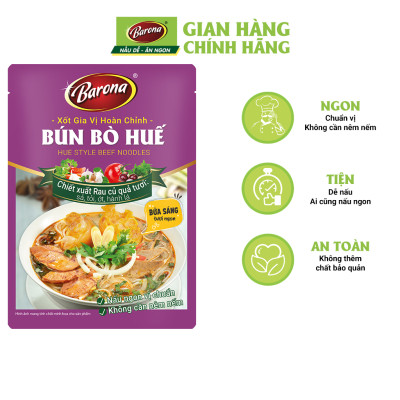 Xốt Gia Vị Bún Bò Huế Barona 110g ướp ngon chuẩn vị không cần nêm nếm