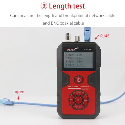 Máy Test Mạng NOYAFA NF-858C - Hàng Nhập Khẩu. NOYAFA NF-858C Trace Cable Line Locator Portable Wire Tracker Cable Tester Finder Network Cable Testing BNC Measure Cable Length
