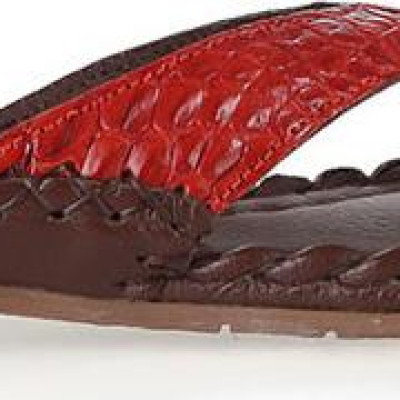 Dép nữ Huy Hoàng da cá sấu màu đỏ tươi HT7244