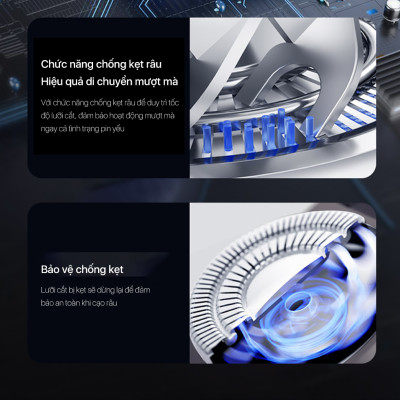 Máy cạo râu XM Enchen Mini 6 lưỡi dao kép mỏng, chống nước IPX7, pin sử dụng đến 2 tháng - Hàng nhập khẩu