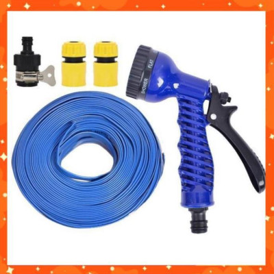 Bộ dây tăng áp 3 lần vòi xịt nước rửa xe, tưới cây loại 3-5m(cút nhựa nối nhựa đen) 206843