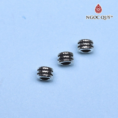 Charm bạc chặn hạt hình bánh xe - Ngọc Quý Gemstones