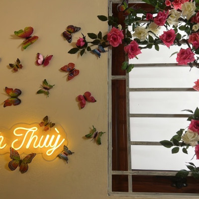 Dây leo hoa hồng giả - Nhiều màu sắc - Hàng cao cấp - Cây giả, hoa lụa Decor trang trí nhà cửa