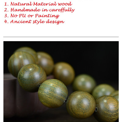 Bộ Vòng đeo tay phong Thủy Gỗ Đàn Hương Xanh Tự Nhiên Ấn Độ, Kèm Hộp đựng lót nhung nỉ