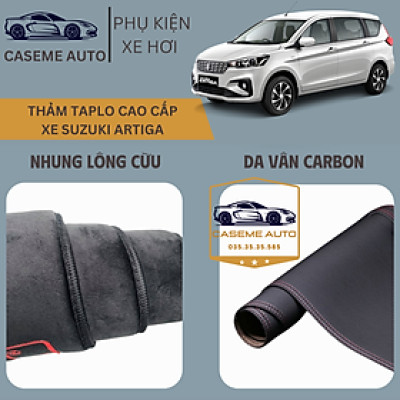 [SUZUKI ERTIGA] Thảm Taplo 3 Lớp Dành Cho Xe SUZUKI ERTIGA, Nhung Lông Cừu Và Da Vân Carbon Cao Cấp - Hàng Chính Hãng