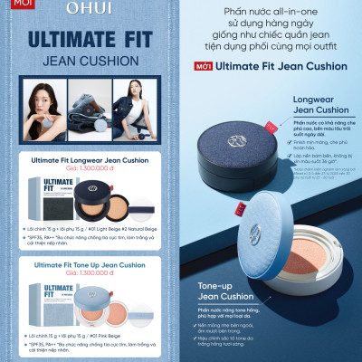 Phấn nước che phủ khuyết điểm và bền màu OHUI Ultimate Fit Longwear Jean Cushion SPF35/PA++