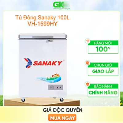 TỦ ĐÔNG MINI SANAKY 100 LÍT VH-1599HY ĐỒNG (R600A) - CHỈ GIAO HCM