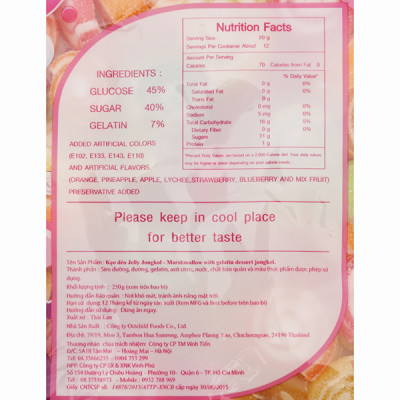 Kẹo dẻo xiên que Thái Lan Jongkol 300gr