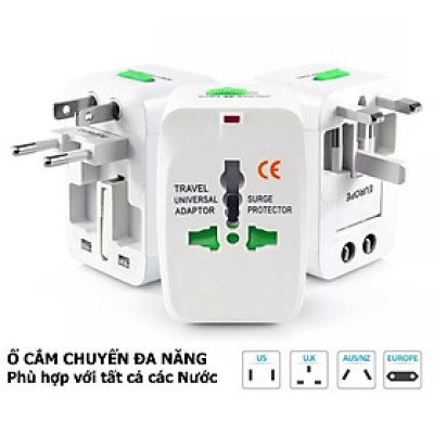 Ổ Cắm Chuyển Đổi Đa Năng Cho Phích Cắm Khi Du Lịch Quốc Tế, An Toàn, Tiện Dụng Mang Theo Người, TakyHome 8604