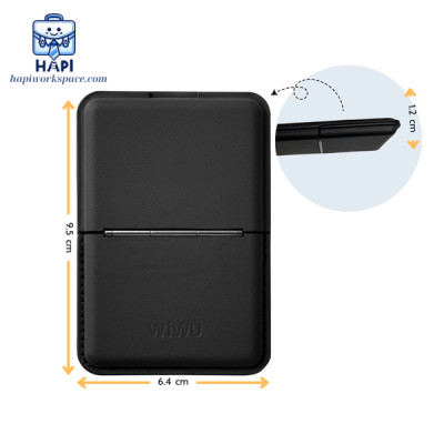 Ví da đựng thẻ hàng chính hãng WiWU Mag Wallet Wi-WM001: Kiêm giá đỡ tiện lợi cho điện thoại, tương thích MS