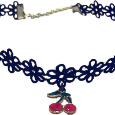 Vòng cổ choker tattoo đính cherry đỏ mẫu hot V50