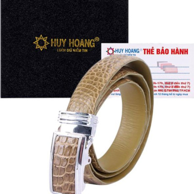 Thắt Lưng Nam Da Cá Sấu Gai Đuôi Huy Hoàng HT4268 - Rêu