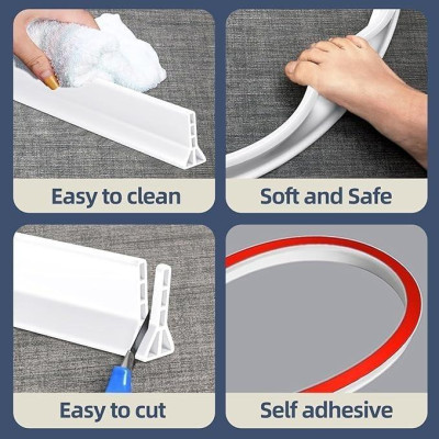 Dải Chắn Nước Silicon-thanh ngăn nước nhà tắm cỡ đại CAO 10CM sẵn keo cường lực bóc dán dán tiện lợi