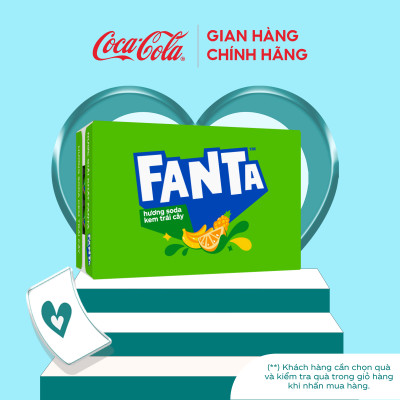 Thùng 24 Lon Nước Giải Khát Có Gas Fanta Soda Kem 320mlx24 Coca-Cola Official Store_TK