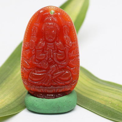 Mặt Dây Chuyền Phật Thiên Thủ Thiên Nhãn Đá Mã Não Đỏ Ngọc Quý Gemstones TTTNMND