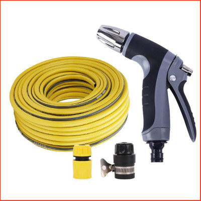 Bộ dây và vòi xịt tăng áp rửa xe tưới cây  (cút nhựa nối đen 712-2)
