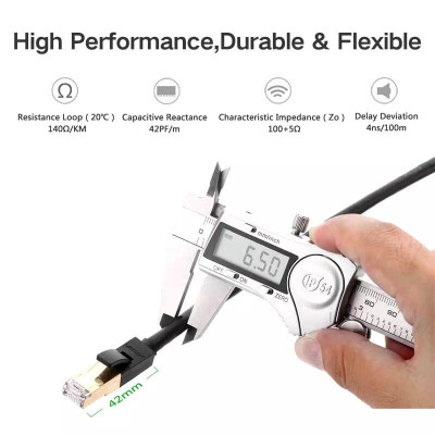 Ugreen UG11275NW107TK 20M màu Đen Cáp mạng LAN CAT7 STP chống nhiễu - HÀNG CHÍNH HÃNG