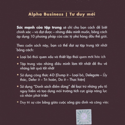 Sức Mạnh Của Tập Trung (Tái Bản) (Quà Tặng Kèm: Special Tickbook)