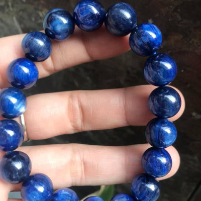  CHIẾC LẮC TAY ĐÁ KYANITE HÀNG CAO CẤP ĐÁ THIÊN NHIÊN  SIZE 11LY5 MÀU XANH DƯƠNG ĐẬM ĐẸP TUYỆT VỜI  DÀNH CHO NỮ MỆNH THỦY MỆNH MỘC 