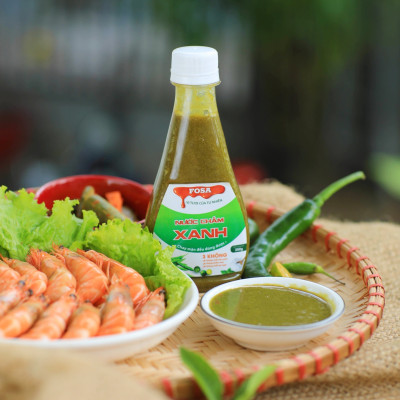 Nước chấm Xanh Fosa, muối ớt tắc tươi ngon cho hải sản và BQQ, chay mặn đều dùng được