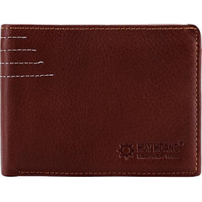 Ví Nam Viền Chỉ Huy Hoàng HT2128 (12.5 x 10 cm) - Da Bò