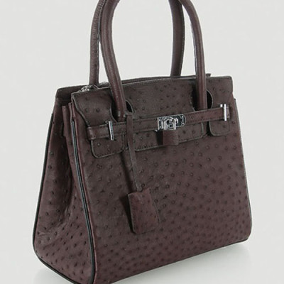 Túi xách da đà điểu Huy Hoàng cao cấp màu nâu đất HT6438