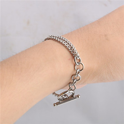 Vòng tay khoá OT vòng tròn phong cách punk rock cá tính unisex