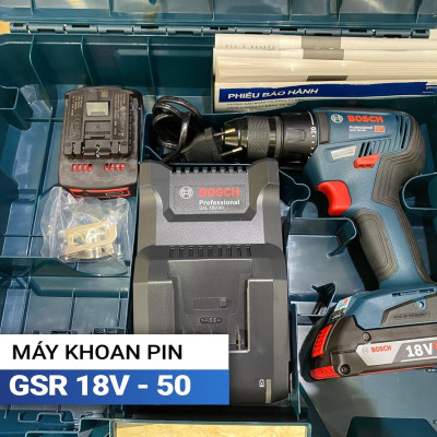 MÁY KHOAN VẶN VÍT PIN 18V BOSCH GSR 18V-50 - HÀNG CHÍNH HÃNG