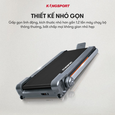 CHỈ GIAO MIỀN BẮC | Máy chạy bộ KINGSPORT GEN02 nhỏ gọn, tốc độ tối đa 8km/h, khung sườn chắc chắn, độ dốc 3 cấp độ, cân nặng phù hợp từ dưới 60kg