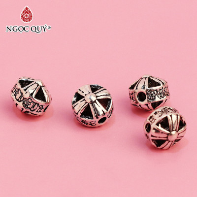 Charm bạc xỏ ngang đan chéo - Ngọc Quý Gemstones