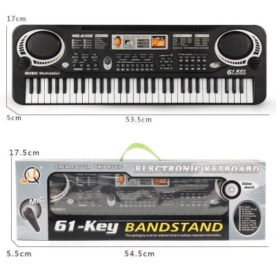 Đồ Chơi Đàn Piano 61 Phím Kèm Sạc Và Mic Cho Bé