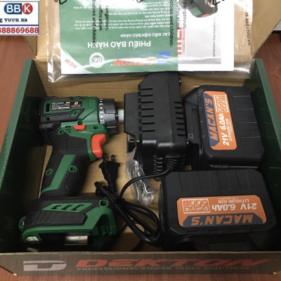 Máy Chuyên Vít Trượt Dùng Pin Dekton M21-VT55NCP, Lực Siết 55N.w, 2 Pin 15 Cell - Chân Pin Phổ Thông, Bảo Hành 12 Tháng