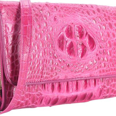 Túi Đeo Chéo Nữ Da Cá Sấu Huy Hoàng HT6233 (14.5 x 24.5 cm) - Hồng