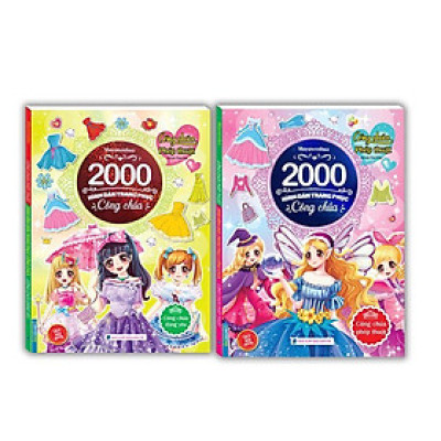 Sách - 2000 Hình Dán Trang Phục Công Chúa - Đáng Yêu + Phép Thuật - Combo 2 Cuốn - Minh Thắng