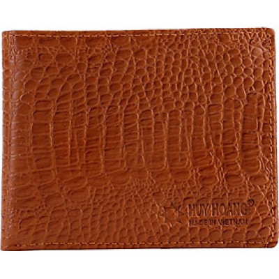 Ví Nam Vân Cá Sấu Huy Hoàng HT2110 (12.5 x 10 cm) - Da Bò