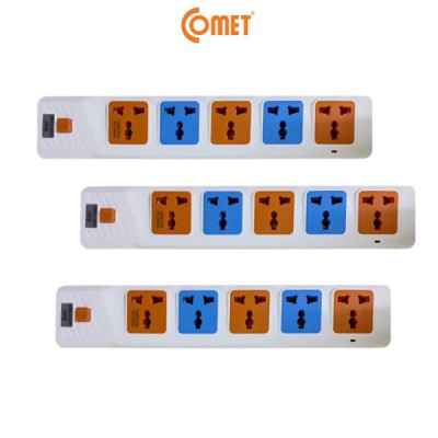 Ổ Cắm Điện Nối Dài COMET CES10503 2500W, Dây Dài 3M, 5 Lỗ 3 Chấu, Chất Liệu Nhựa PP Chống Cháy, Có Cầu Chì Bảo Vệ