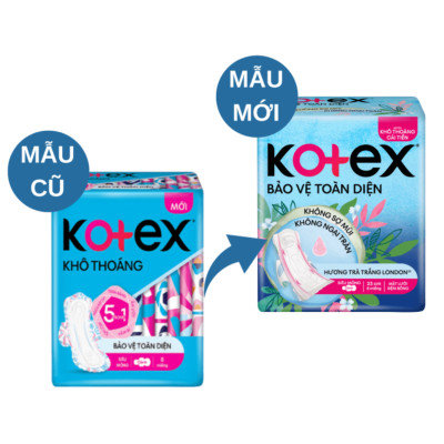 Combo 4 gói Băng Vệ Sinh Kotex Bảo Vệ Toàn Diện 23cm Siêu Mỏng Cánh - Gói 8 miếng