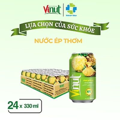 Khay 24 Lon Nước Ép Thơm Vinut 330ml