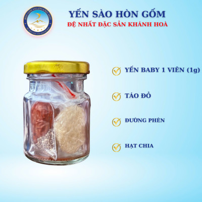 Yến Hũ Tự Chưng Nguyên Chất (Tặng nguyên liệu) Set 6,12 hũ - Yến Sào Hòn Gốm Khánh Hoà - HGK NEST