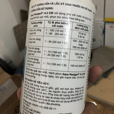 (Ko mùi) Hàng BAYER - Thuốc Aqua Resigen 10.4 EW diệt muỗi, kiến, gián, rệp, bọ xít.... Bộ Y tế cho phép lưu hành