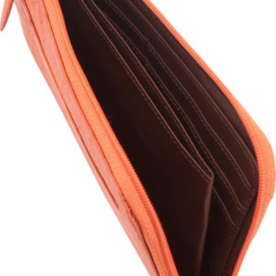 Ví Nữ Da Đà Điểu 1 Khóa Huy Hoàng HT3421 (19 x 10.5 cm) - Cam