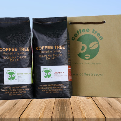 Cà phê bột Arabica Cầu Đất 500g nguyên chất 100% Coffee Tree  thơm nồng, vị nhẹ, gu tây