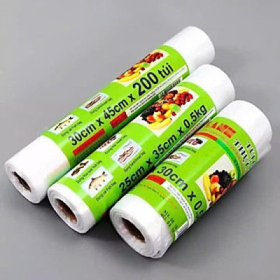 Combo 6 cuộn TÚI ĐỰNG THỰC PHẨM tự phân hủy sinh học 1,8kg ( 3 kích thước tiện lợi)