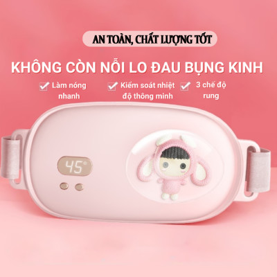 Đai Massage Bụng Kinh Teement, Máy Massage Bụng Kinh, Đai Chườm Nóng Giảm Đau Bụng Kinh, Rung Làm Ấm Giảm Đau 3 Chế Độ - Hàng Chính Hãng
